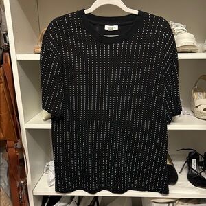 Topshop Black Tee with Sparkly/iridescent Accents